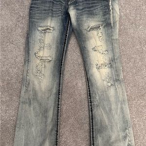 Light blue Distressed Unbelievably Comfortable Rock Revival Men’s Size 32 Jeans